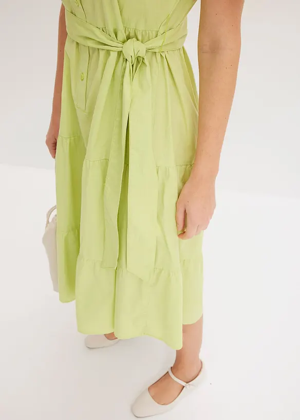 Robe-chemise en mati&egrave;re &eacute;lastique, bonprix