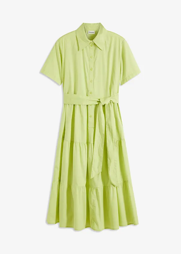 Robe-chemise en mati&egrave;re &eacute;lastique, bonprix