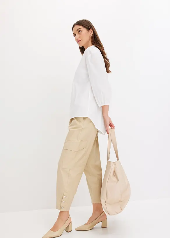 Chemisier court devant, long derrière, manches ballon, bonprix