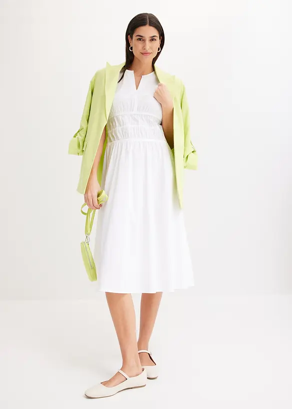 Blazer en lin à manches froncées, bonprix