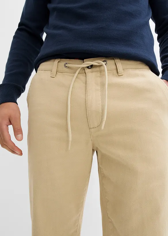 Pantalon chino droit et ample, 100% coton, bonprix