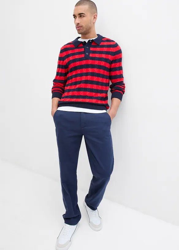 Pantalon chino droit et ample, 100% coton, bonprix