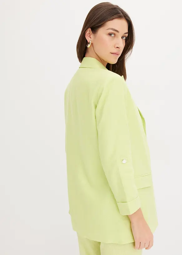 Blazer en lin à manches froncées, bonprix