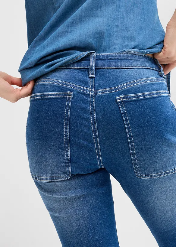 Jean boyfriend taille mi-haute, raccourci, bonprix