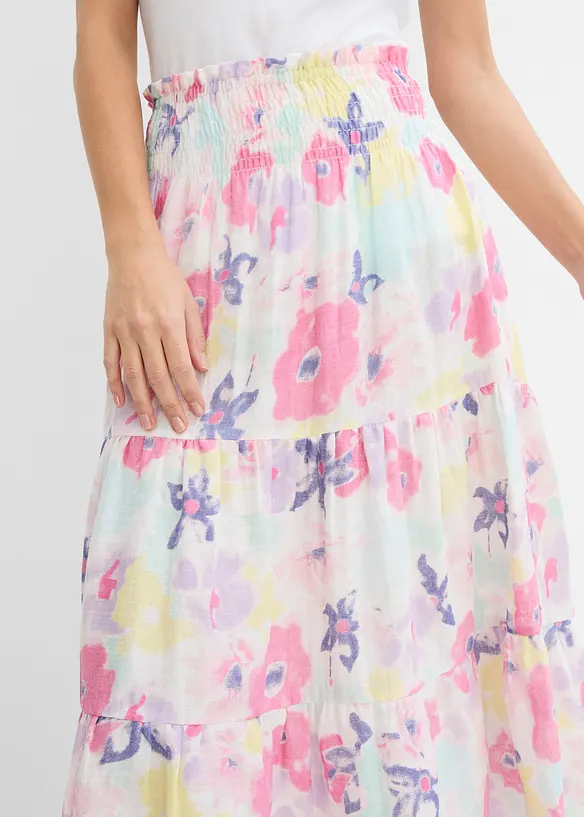 Jupe étagée en gaze de coton, bonprix