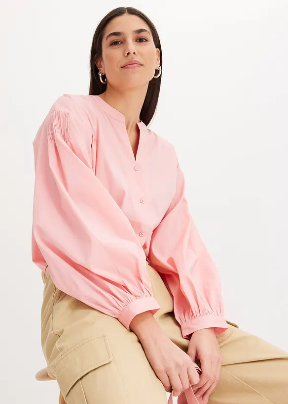 Blouse courte devant, longue derri&egrave;re, bonprix