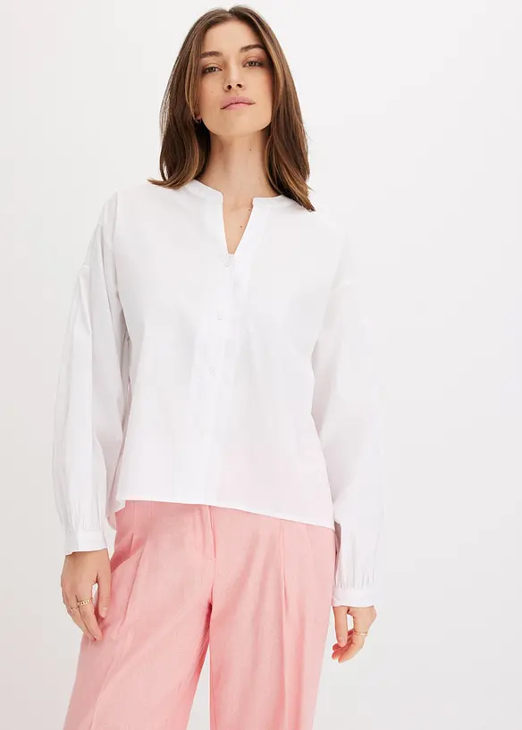 Blouse courte devant, longue derri&egrave;re, bonprix