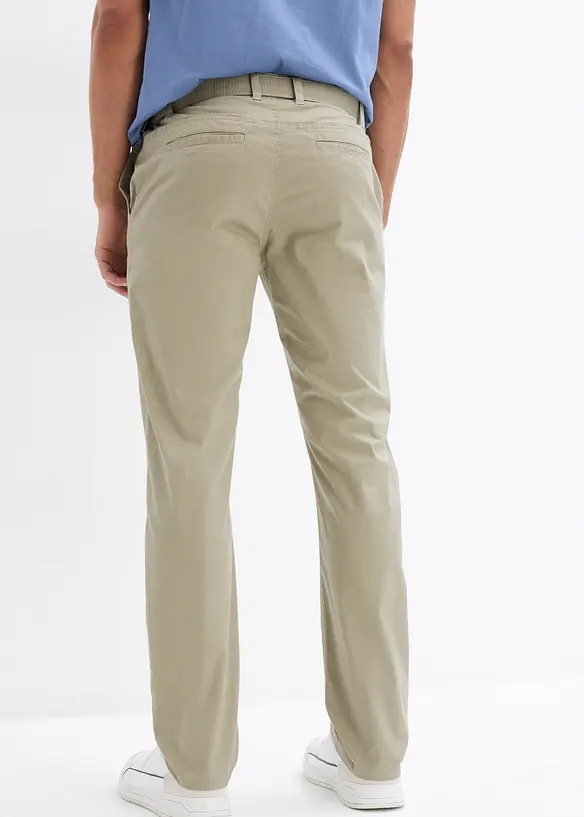 Pantalon chino regular avec ceinture élastiquée, droit, bonprix
