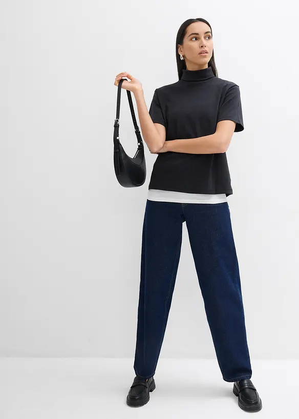 T-shirt col roulé 100% coton, bonprix