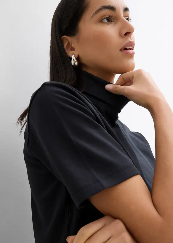 T-shirt col roulé 100% coton, bonprix