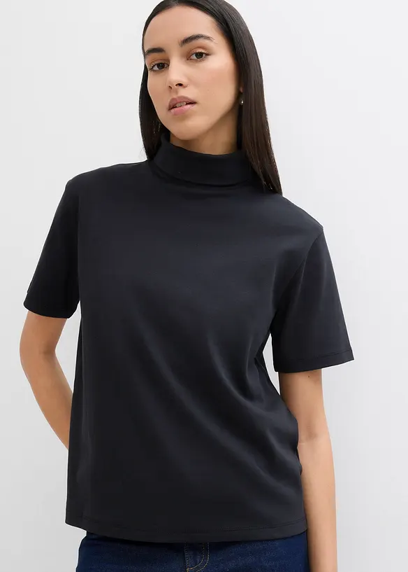 T-shirt col roulé 100% coton, bonprix