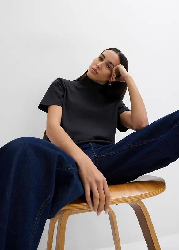 T-shirt col roulé 100% coton, bonprix