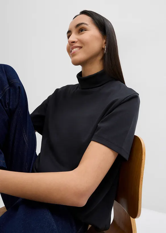 T-shirt col roulé 100% coton, bonprix