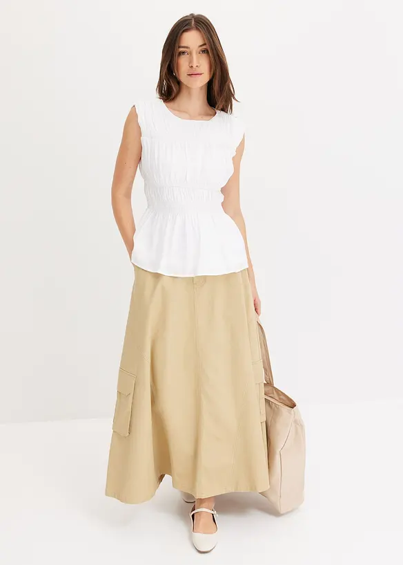 Blouse sans manches en viscose mélangée, bonprix