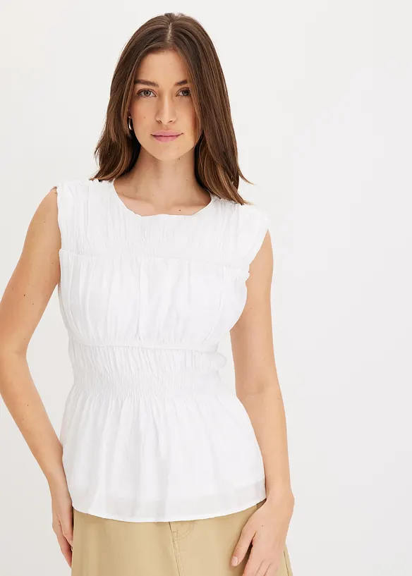 Blouse sans manches en viscose mélangée, bonprix