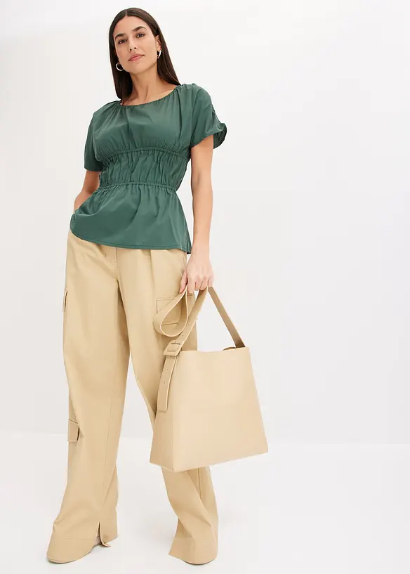 Top blouse froncé, bonprix