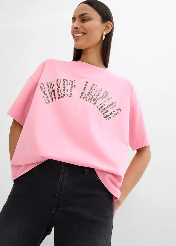 T-shirt doux et oversize en coton extensible, bonprix