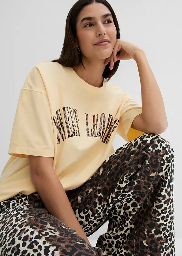 T-shirt doux et oversize en coton extensible, bonprix