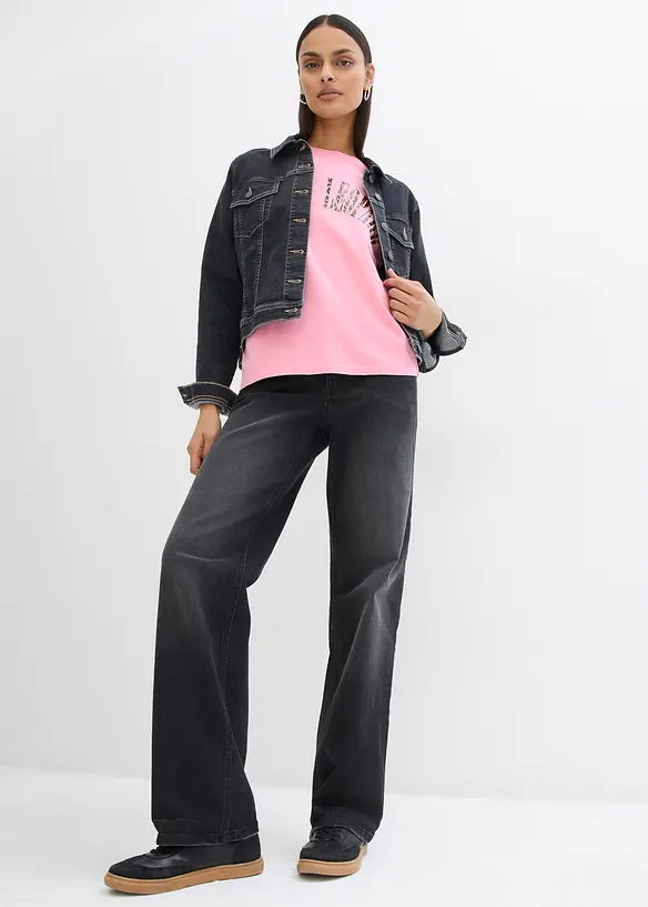 T-shirt doux et oversize en coton extensible, bonprix