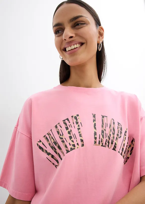 T-shirt doux et oversize en coton extensible, bonprix