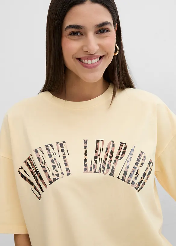 T-shirt doux et oversize en coton extensible, bonprix