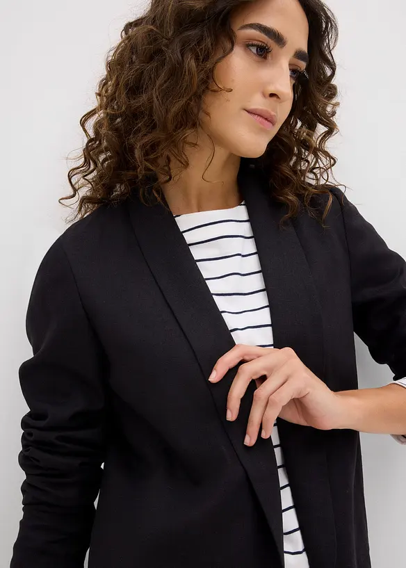 Blazer ample en mélange lin-viscose, bonprix