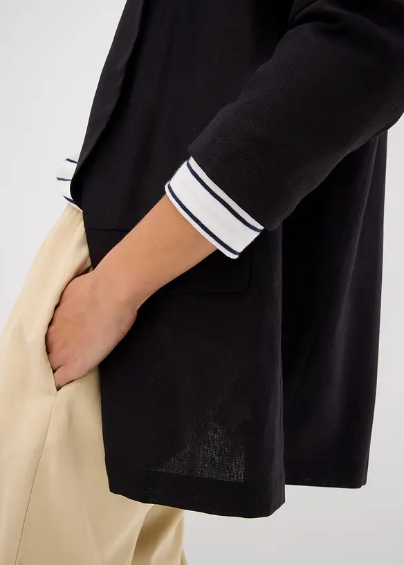 Blazer ample en mélange lin-viscose, bonprix