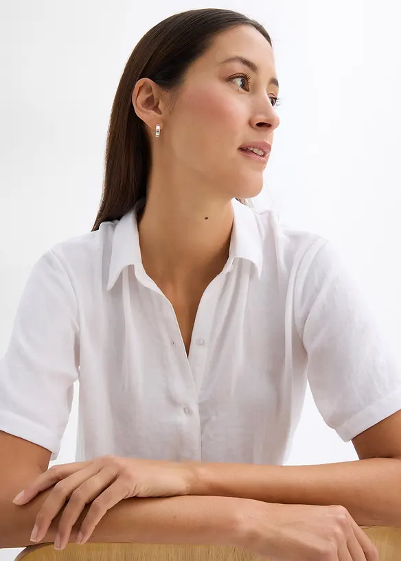 Chemisier boxy en cr&ecirc;pe l&eacute;ger, bonprix