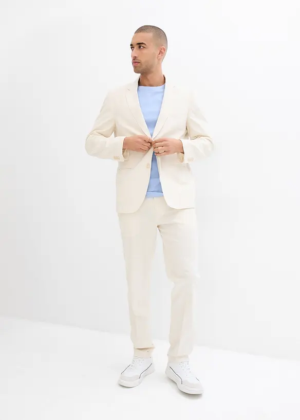 Pantalon de costume avec lin, Regular, bonprix