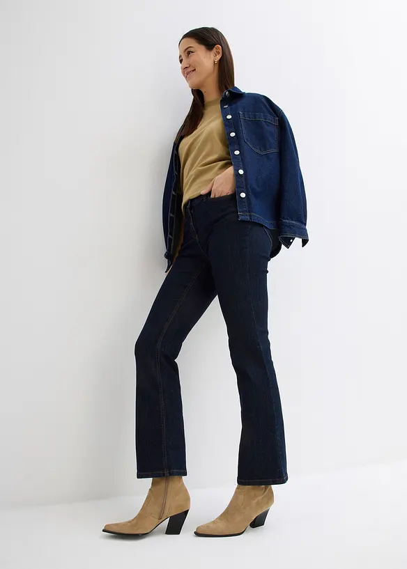 Jean bootcut taille mi-haute, extensible, bonprix