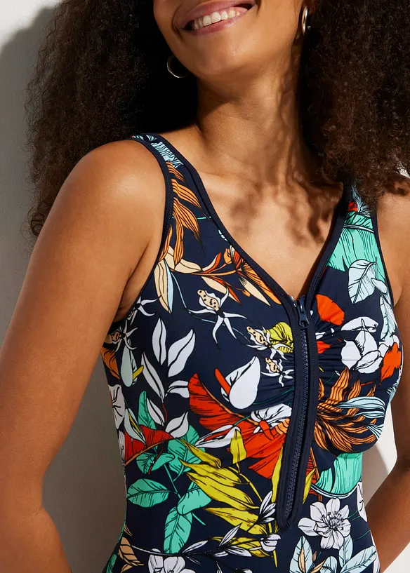 Maillot 1 pi&egrave;ce, zip devant, bonprix