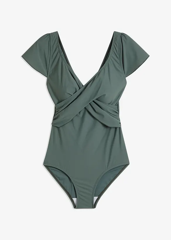 Maillot 1 pièce sculptant style croisé, maintien léger, bonprix