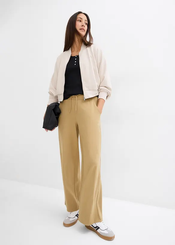 T-shirt col tunisien, 100% coton, bonprix