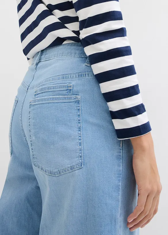 Jean balloon taille mi-haute ultra doux, cropped, bonprix