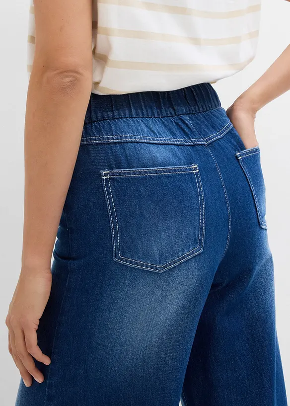 Jean large, taille mi-haute et &eacute;lastiqu&eacute;e, bonprix