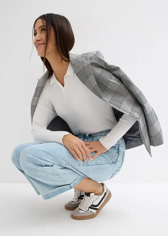 Jean large, taille haute, raccourci, bonprix