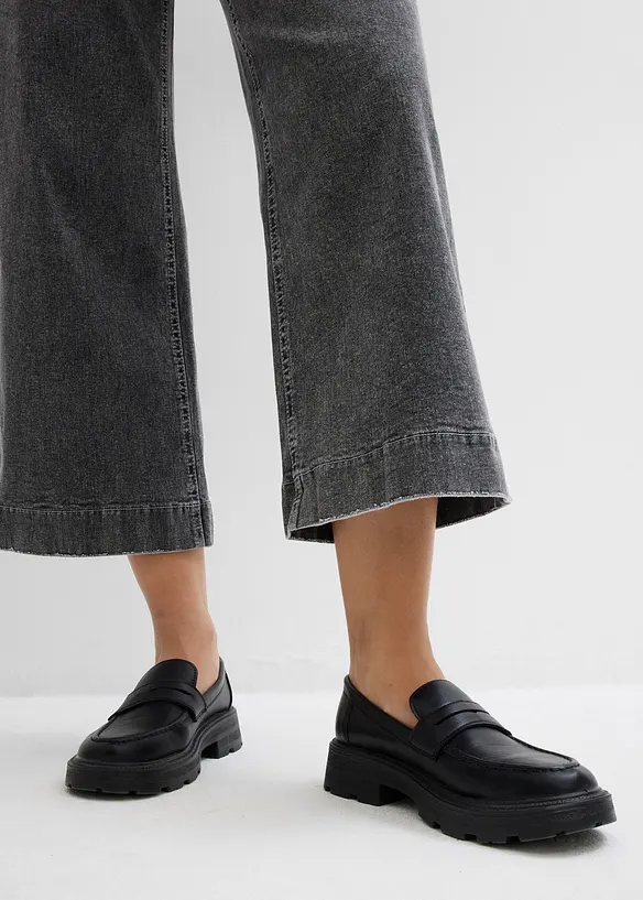 Jean large, taille haute, raccourci, bonprix