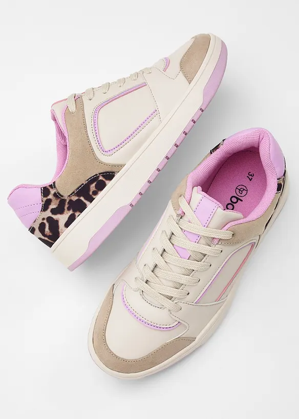 Sneakers avec détails léopard, bonprix