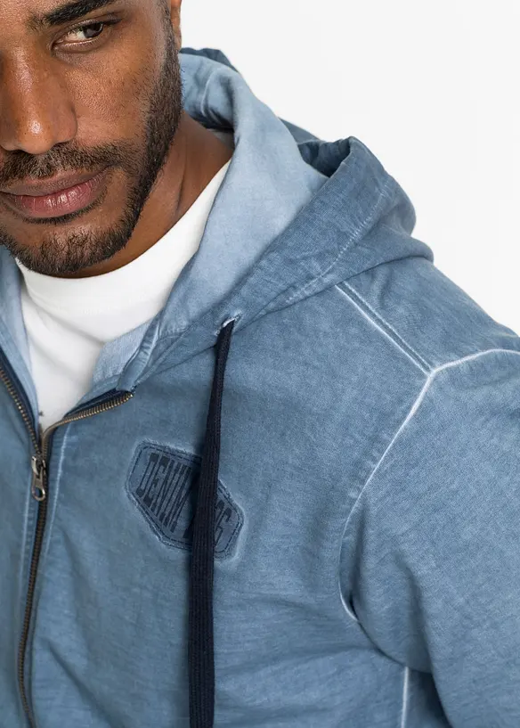 Sweat zippé à capuche, aspect délavé, bonprix