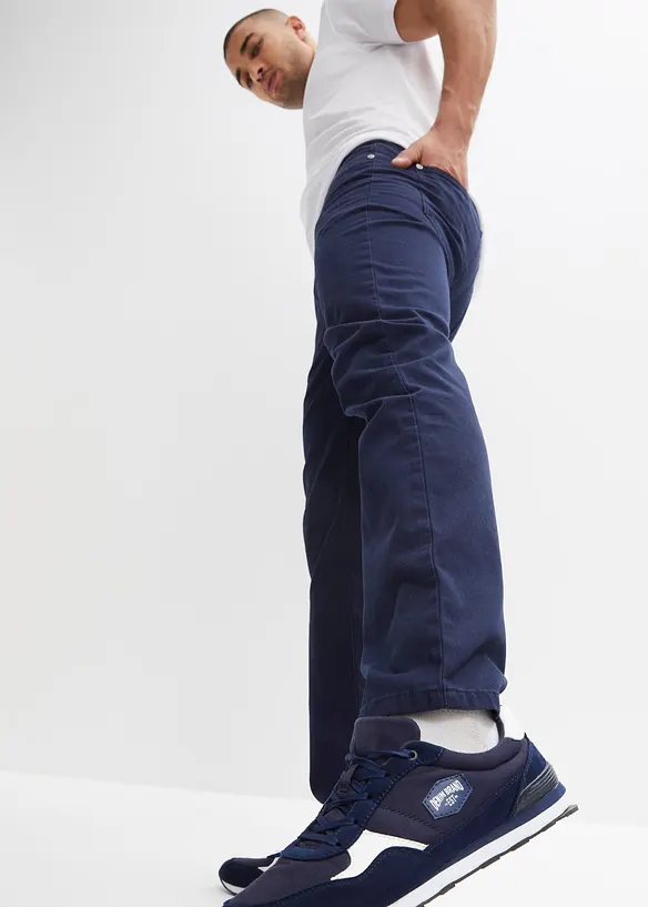 Pantalon droit taillé élastiquée 100% coton, Regular, bonprix