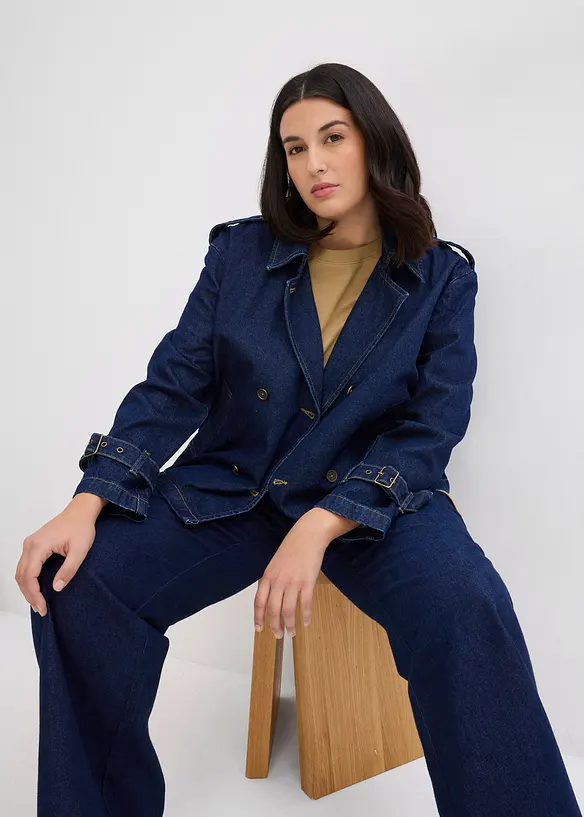 Trench court en denim, bonprix