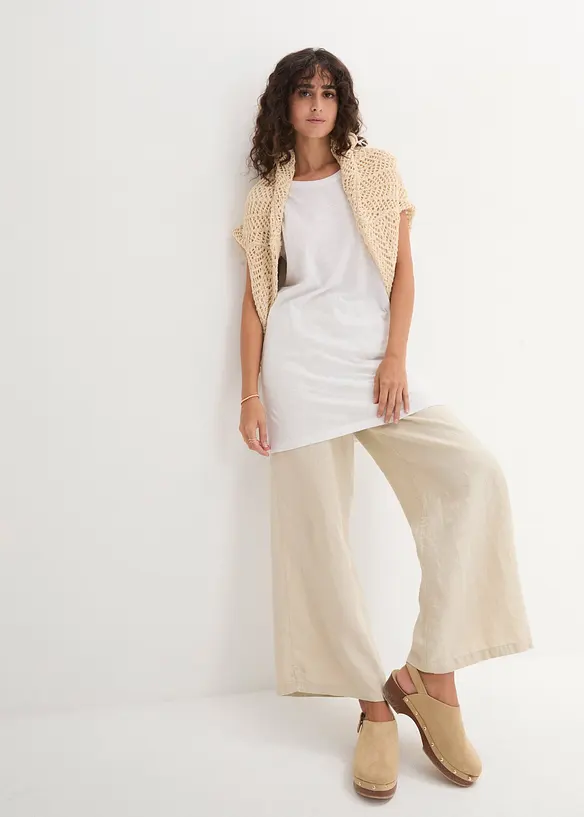 T-shirt long et boxy &agrave; manches courtes, bonprix