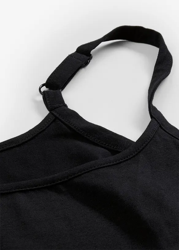 Lot de 2 tops longs coton bretelles spaghetti, bonprix