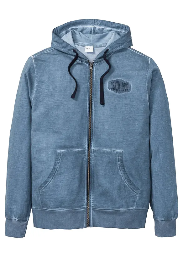 Sweat zippé à capuche, aspect délavé, bonprix