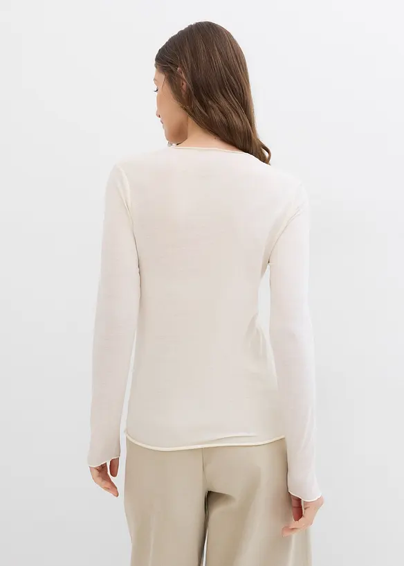 T-shirt manches longues en mati&egrave;re douce, bonprix