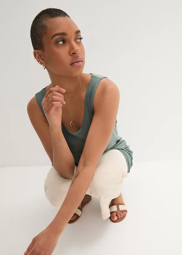 Top long double épaisseur en viscose extensible, bonprix