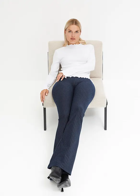 T-shirt côtelé manches longues, bonprix