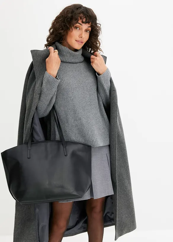 Pull col roulé en maille côtelée, bonprix