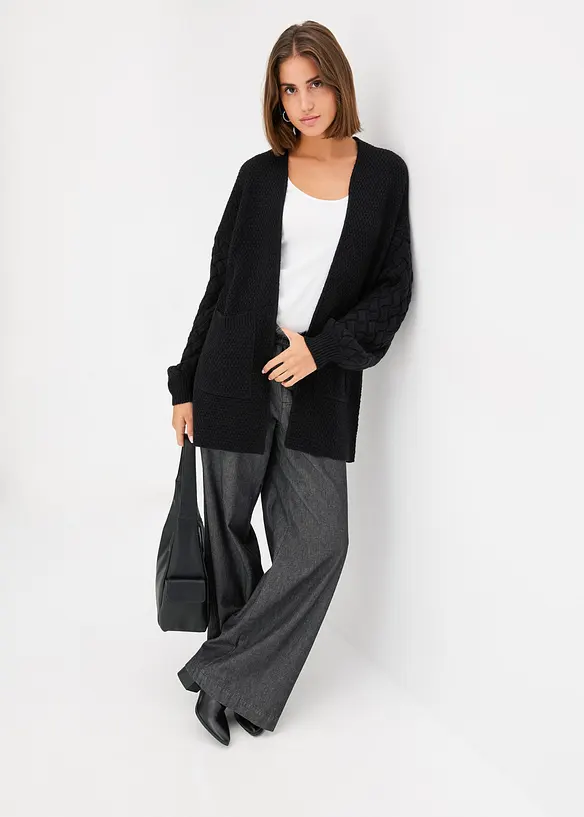 Cardigan &agrave; motif torsad&eacute;, bonprix