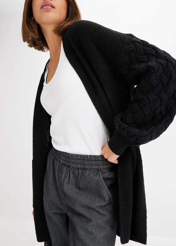 Cardigan &agrave; motif torsad&eacute;, bonprix